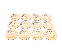 FRCOLOR Tarjetas de Crecimiento de Ñiño Huecas de Madera Natural para Recién Nacidos, 12 Piezas Números Ahuecados, Decoración Mensual para Accesorios Fotográficos y Baby Shower