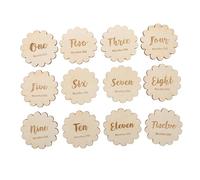 FRCOLOR Tarjetas de Registro Mensual de Madera para Bebés Tarjetas de Logros de Crecimiento Primer Año de Nacimiento Decoración de Fotos