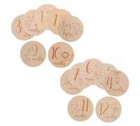 FRCOLOR Tarjetas Madera para Fotos Mensuales Discos Decorativos para del Primer Año Accesorios Fotográficos para Recién Nacidos