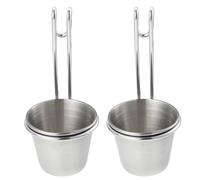 FRCOLOR Taza de Salsa Pequeña de Acero Inoxidable 2 Piezas para Condimentos y Mojar, Porta Salsas de Cocina Ligera y Compacta, Adecuado para Uso Doméstico y Gastronomía