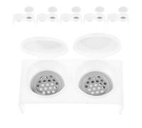FRCOLOR Taza Limpiadora de Pinceles para Esmalte de Uñas 6 Piezas con Doble Compartimento y Tapa Anti-salpicaduras, Vaso para Limpieza de Pinceles Acrílicos, Equipo Portátil para Manicura