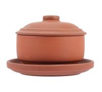 FRCOLOR Tazón de Comida Tapa de Barro, Cuenco Cerámica para Arroz al Vapor | Estilo Antiguo, Acabado en Arcilla, Uso Múltiple en Cocina, Fácil de Llevar y Sujetar