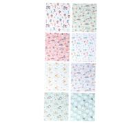 FRCOLOR Tela de Patchwork de Algodón para Costura DIY 8 Piezas Estampadas en Varios Colores Adecuado para Proyectos Artesanales Infantiles
