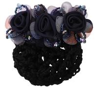FRCOLOR Tela Hilo De Seda Flor Simple Bolsillo De Red Flor De Cabeza Clip Superior Accesorios Para El Cabello Clip De Pelo Clip De Una Palabra Malla Gruesa Accesorios Para Moños De