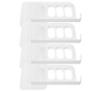 FRCOLOR Tendedero de Ropa Adhesivo Plegable 4 Unidades, Colgador sin Perforaciones para Balcón y Baño, Percha Plástica Multifuncional para Secado y Organización de Ropa (Color Blanco)