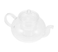 FRCOLOR Tetera de Vidrio de 400ml con Infusor Desmontable, Resistente al Calor, Diseño Robusto Adecuado para Té en Casa U Oficina