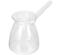 FRCOLOR Tetera Turca Diseño Redondo y Pico en Forma de V Asa Lateral de Vidrio Transparente Resistente a Deformaciones para Preparar Té y Leche