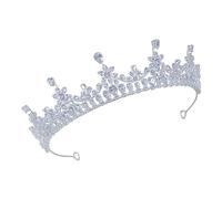 FRCOLOR tiara Tocado de princesa coronas de boda decorativa fiesta Ramo tocados bodas coronas para novias accesorios para el cabello de novia de circón garra de cobre Silver