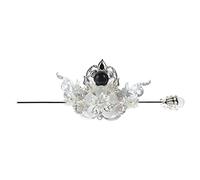 FRCOLOR Tiara Tradicional China Han y Horquilla Clásica 2 Piezas Aleación Plata para Disfraces Históricos y Ceremonias, Accesorios Cabello Mujer Elegantes y Fáciles de Usar