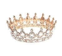 Frcolor Tiara vintage, corona de cristal con diamantes de imitación, corona de reina, tiara para el cabello