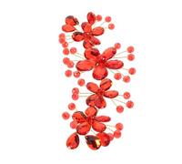 FRCOLOR Tocado de Boda Floral con Cristales Diadema Elegante Tono Vino Accesorios para Novia y Damas para Bodas y Eventos Formales
