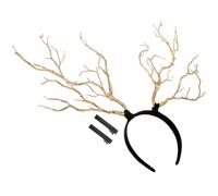 FRCOLOR Tocado De De Ciervo Diadema Decoración Cabello Femenino Accesorio Para Tocados Para Fiestas Temáticas De Bosque Uso Femenino Delicado Diseño De Rama Simulada