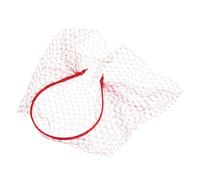 FRCOLOR Tocado de Malla para Mujer Velo Facial Completo, Diadema de Disfraz Años 20 en Rojo Vibrante, Accesorio para Bodas, Despedida de Soltera y Fiestas Temáticas