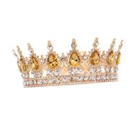 FRCOLOR Tocado de Novia Barroco Gemas de Imitación Diadema de Cristal para Boda Tocado de Princesa para Fiesta de Disfraces Accesorios Cabello de Novia