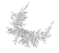 FRCOLOR Tocado Floral De Dama Brillantes Accesorio De Cabello Para Bodas y Diadema Elegante Para Novias y Damas De Honor Diseño Chic y Sofisticado Color Plateado