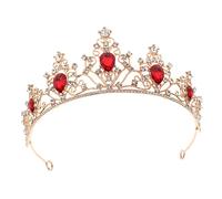 FRCOLOR Tocado Y de Moda para Banquetes de Fiesta de Reina para Mujeres Y Niñas en Color Rojo