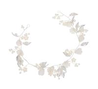 FRCOLOR tocados de novia tocado de novia de boda accesorios para el cabello diademas de perlas para mujeres VINAS DE PELLA PARA BODA alambre de cobre blanco