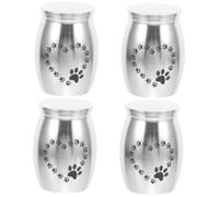 FRCOLOR Urna De Perro 4 Piezas urna para Mascotas pequeñas urnas para Cenizas urnas para Cenizas de Mascotas urnas Decorativas urnas para Mascotas Mini palomera Frasco Recuerdo aleación