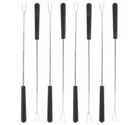 FRCOLOR Utensilios para Asar Malvaviscos y Alimentos de Acero Inoxidable Juego de 8 Tenedores para Barbacoa con Diseño de Rotación Manual y Mango Abs en Cocina al Aire Libre y Camping