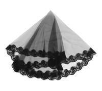FRCOLOR Velo Negro de Encaje Gótico para Novia Estilo Chic, Accesorio Cómodo y Resistente para Cosplay y Carnaval en Halloween