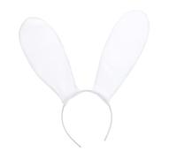 FRCOLOR venda orejas blancas aro de pelo de conejo diadema de conejito banda orejas de conejo para mujer conejos bunny accesorio para el cabello fiesta tocado para pascua paño