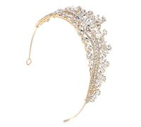 FRCOLOR Vestido De Boda Nupcial Tiara Kc Modelo De Oro Las Mujeres Con Diamantes De Imitación Prom Coronas De Novia Para La Boda Diadema De Boda Tiaras De