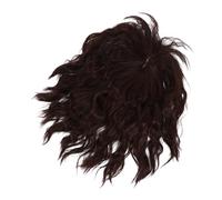 FRCOLOR Wig Curly Seamless Hair Covering Para Mujeres Postizo Natural De Cabello Clip Para Ocultar Canas Color Marrón Para Fiesta y Cosplay