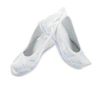 FRCOLOR Zapatos Bordados Étnicos para Mujer Calzado Cuña Interna Estilo Han Chino Cómodos y Transpirables Color Blanco Talla