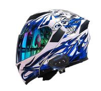 Frcychri Bluetooth Cascos Modulares De Moto, Casco Abatible con Doble Visera, ECE Homologado, para Adultos, Hombres Y Mujeres K,Medium