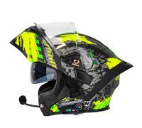 Frcychri Bluetooth Modular Casco De Moto, Aprobado por ECE, Casco Integral De Motocicleta Abatible hacia Arriba, con Doble Visera Cascos De Motocicleta, para Mujeres Y Hombres H,Xxlarge