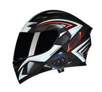 Frcychri Casco De Moto Bluetooth Intercomunicador Automático, Aprobado por ECE/Dot, Ligero, con Doble Visera, Flip-Up Modular Helmet, para Mujeres Y Hombres Y,3X-Large