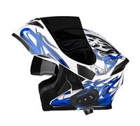 Frcychri Casco De Moto Bluetooth Intercomunicador Automático, Aprobado por ECE/Dot, Ligero, con Doble Visera, Flip-Up Modular Helmet, para Mujeres Y Hombres F,3X-Large