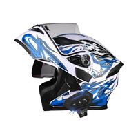 Frcychri Casco De Moto Bluetooth Intercomunicador Automático, Aprobado por ECE/Dot, Ligero, con Doble Visera, Flip-Up Modular Helmet, para Mujeres Y Hombres B,3X-Large