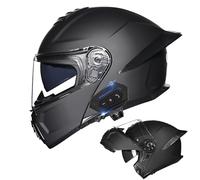 Frcychri Casco De Moto Modular Bluetooth, Aprobado por ECE Visor Dual Antivaho, Aprobado por ECE Visor Dual Antivaho, Ligero Transpirable Y Cómoda, Casco para Hombre/Mujer D,2X-Large