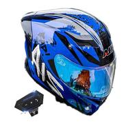 Frcychri Casco De Moto Modular Bluetooth, Casco Abatible ECE Homologado, para Adultos, Integrado Casco Moto Cascos Integrales, Hombres Y Mujeres H,2X-Large