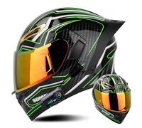 Frcychri Casco De Moto Modular Bluetooth, Integrado Casco Moto Cascos Integrales ECE Homologado, Adecuado para Hombres Y Mujeres Adultos Q,X-Large