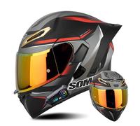Frcychri Casco De Moto Modular Bluetooth, Integrado Casco Moto Cascos Integrales ECE Homologado, Adecuado para Hombres Y Mujeres Adultos E,Medium