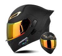 Frcychri Casco De Moto Modular Bluetooth, Integrado Casco Moto Cascos Integrales ECE Homologado, Adecuado para Hombres Y Mujeres Adultos W,Medium