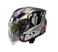 Frcychri Casco De Moto Retro 3/4 Alemana, Casco Retro Abierto con Visera Parasol, Homologación Dot/ECE, para Hombres Y Mujeres Adultos Half-Helme, para Moto De Crucero O Scooter K,2X-Large