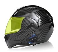 Frcychri Casco De Motocicleta con Bluetooth Externo, Casco Modular Plegable, Casco Integral para Motocicleta con Gafas De Sol Certificado por La ECE, para Mujeres Y Hombres D,Large (59-60)