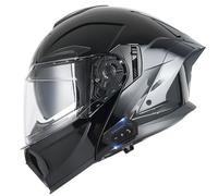 Frcychri Casco De Motocicleta con Bluetooth Externo, Casco Modular Plegable, Casco Integral para Motocicleta con Gafas De Sol Certificado por La ECE, para Mujeres Y Hombres I,Medium