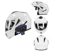 Frcychri Casco De Motocicleta con Bluetooth Externo, Casco Modular Plegable, Casco Integral para Motocicleta con Gafas De Sol Certificado por La ECE, para Mujeres Y Hombres F,L (59-60CM)