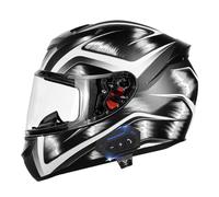 Frcychri Casco De Motocicleta Modular De Cara Completa con Bluetooth, Casco De Moto Certificado ECE con Doble Visera Anti-Rayas, Flip-Up Modular Helmet, para Mujeres Y Hombres K,XL (61-62CM)