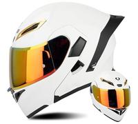 Frcychri Casco Integral Abatible Modular para Motocicleta Casco Integral Abatible para Motocicleta con Doble Visera Aprobado por Dot K,S=55~56cm