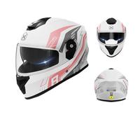 Frcychri Casco Integral De Motocicleta, Casco Integral De Motocicleta Homologado por La ECE con Visera Solar, Casco De Moto para Hombre Y Mujer F,X-Large