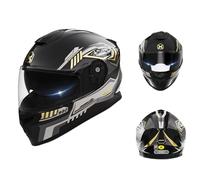 Frcychri Casco Integral De Motocicleta, Casco Integral De Motocicleta Homologado por La ECE con Visera Solar, Casco De Moto para Hombre Y Mujer A,Small