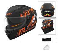 Frcychri Casco Integral De Motocicleta, Certificado ECE con Doble Visera, Casco De Moto Casco Scooter, para Adultos, Mujeres Y Hombres C,Small