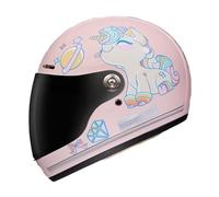 Frcychri Casco Integral Motocicleta para Niños, Homologado ECE con Visor Solar, Transpirable Cómoda, Cascos para Motocicletas Dcuatro Ruedas, Karts Calle, Scooters, Cruceros Ciclomotores C,Medium