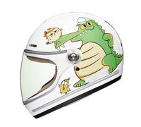Frcychri Casco Integral Motocicleta para Niños, Homologado ECE con Visor Solar, Transpirable Cómoda, Cascos para Motocicletas Dcuatro Ruedas, Karts Calle, Scooters, Cruceros Ciclomotores I,Medium