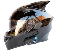 Frcychri Casco Modular Motocicleta con Bluetooth Externo, Casco para Motocicleta Certificado ECE con Visera Doble Capa Resistente Los Rayones, Casco Modular Abatible Adecuado Motocicleta A,2X-Large